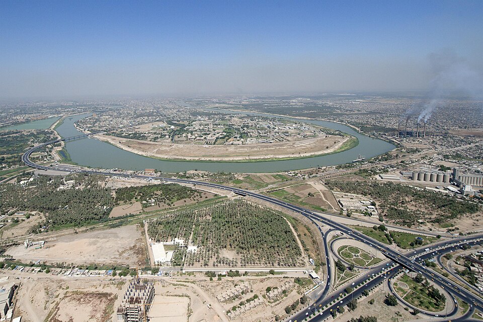 دجلة في بغداد · صورة جوية