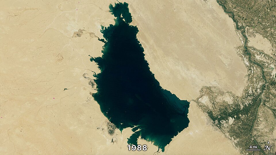 صورة فضائية لبحيرة الرزازة